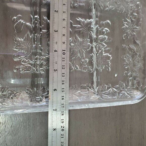 Princess House Fantasia Rectangular 3 Part Dish 12.5" handled relish tray #534 - Picture 10 of 10